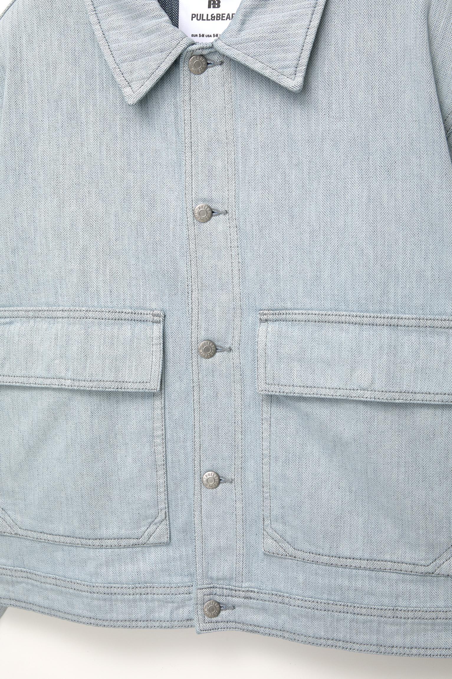 Denim jacket with pockets Product Image