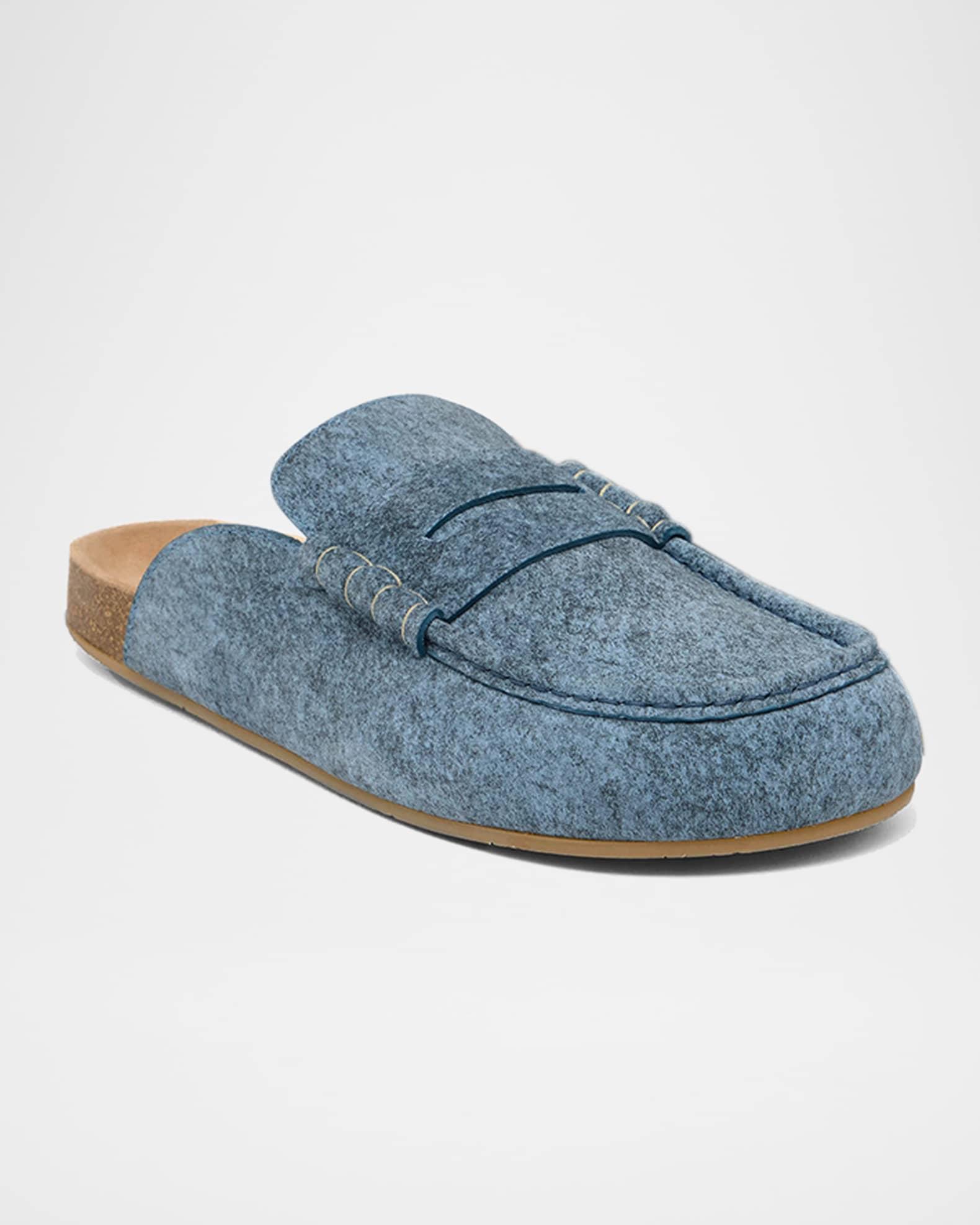 Suede Stitch Loafer Mules Product Image