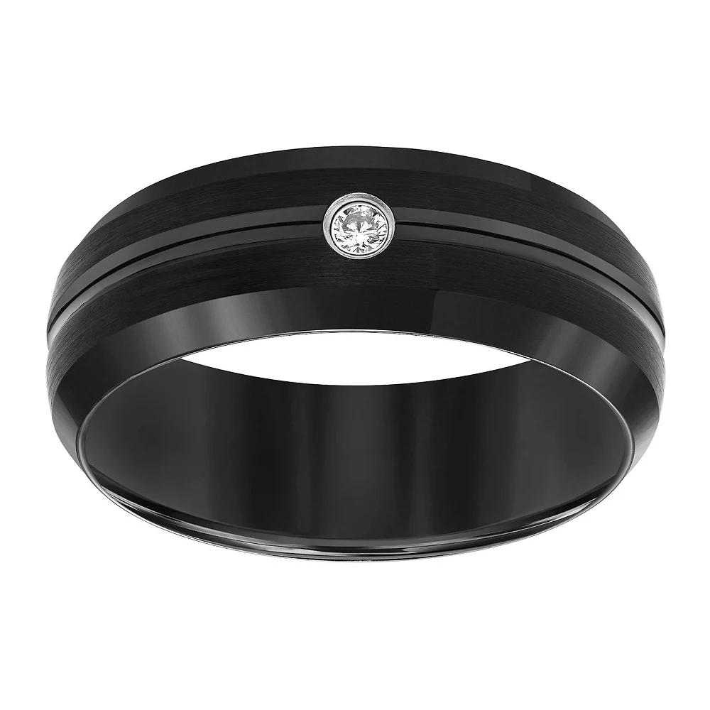 AXL Diamond Accent Black Tungsten Carbide 8 mm Comfort Fit Men's Band Product Image