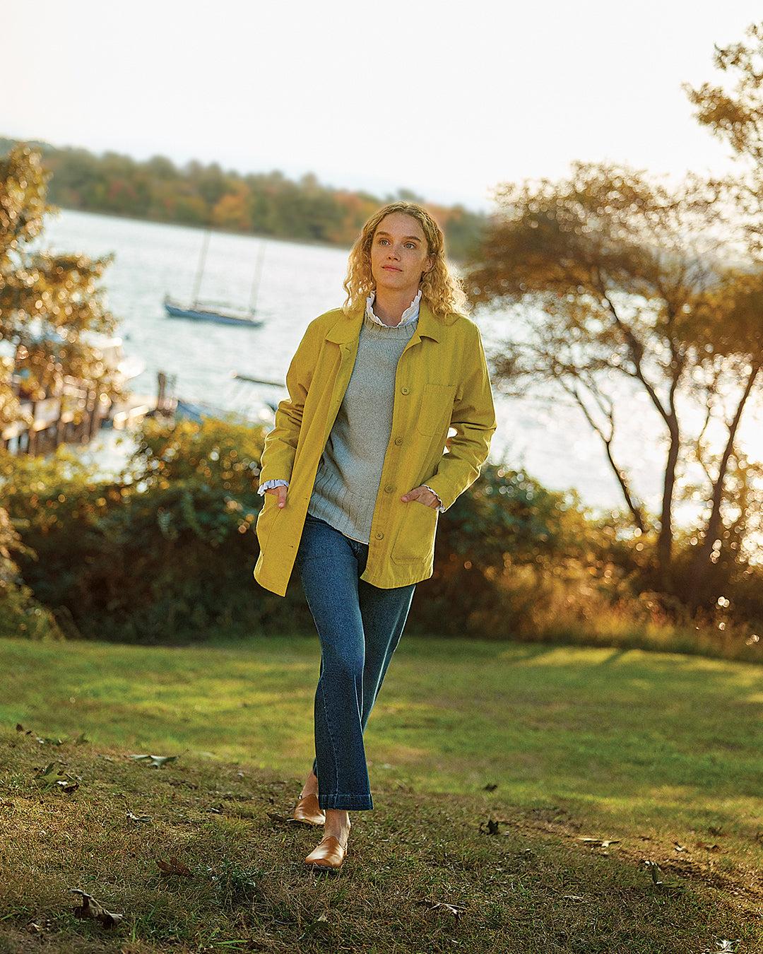 Women’s French Workman’s Jacket in Squash Herringbone Product Image