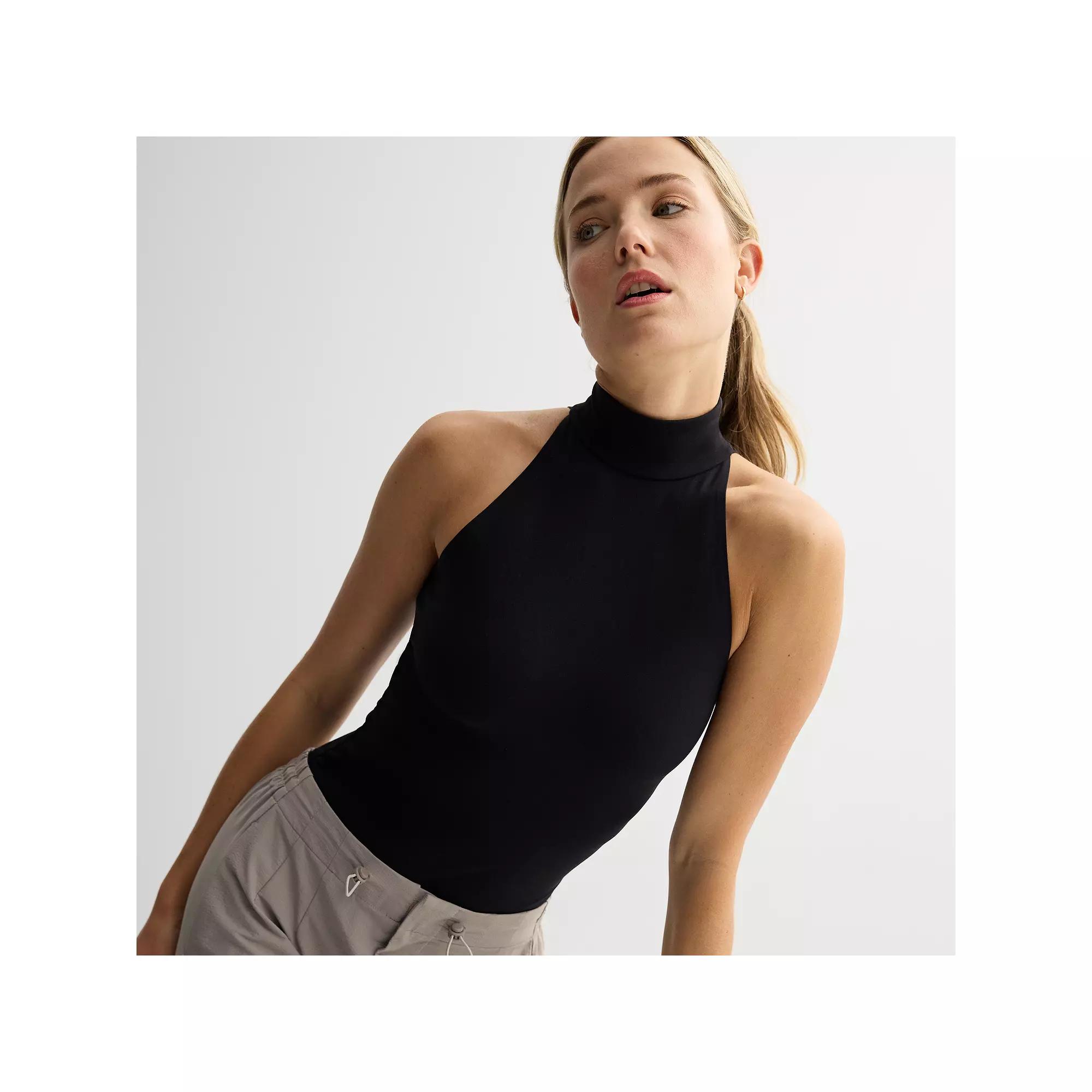 Women's FLX Affirmation Mockneck Sleeveless Bodysuit, Size: XS, Mineral Black Product Image