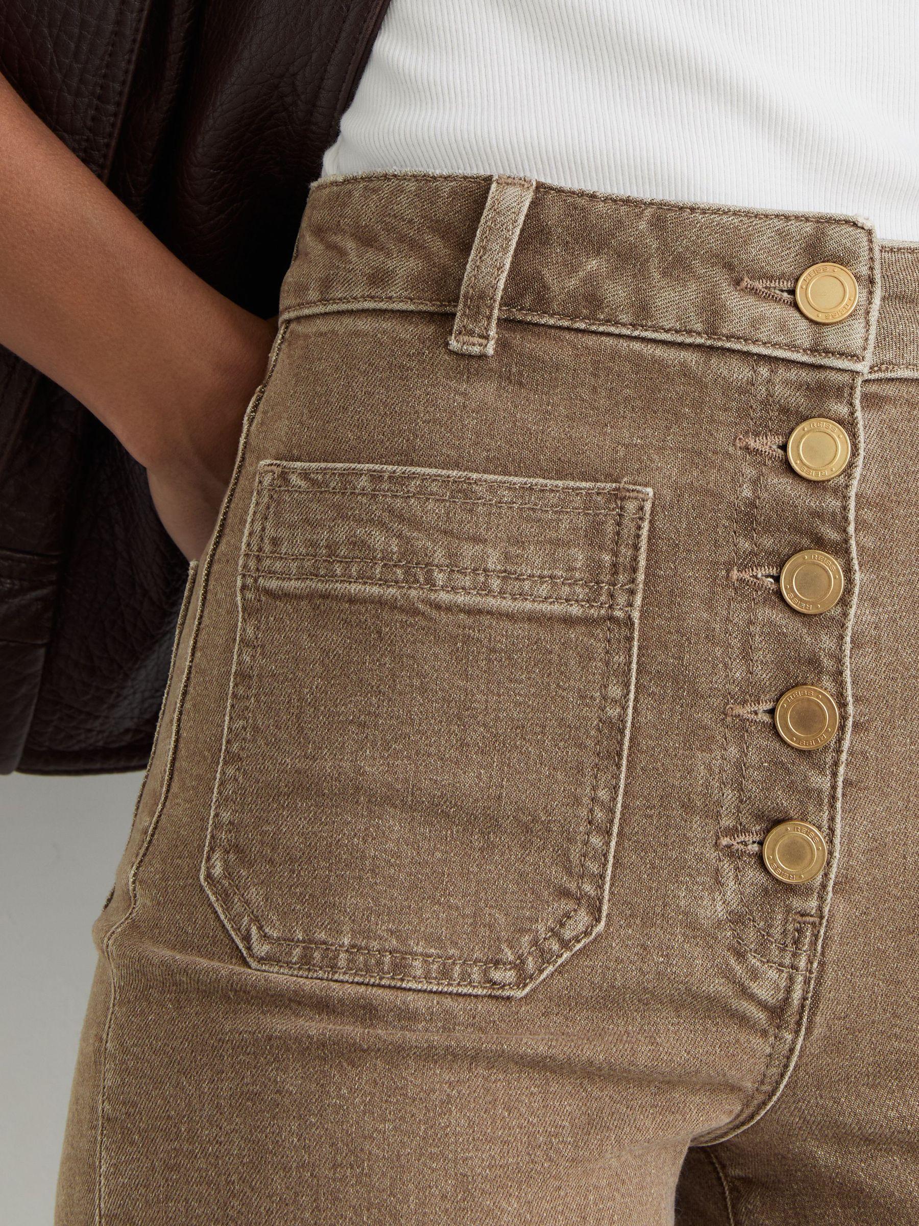 Petite Polka-Dot Wide-Leg Suit Trousers in White/Navy Product Image