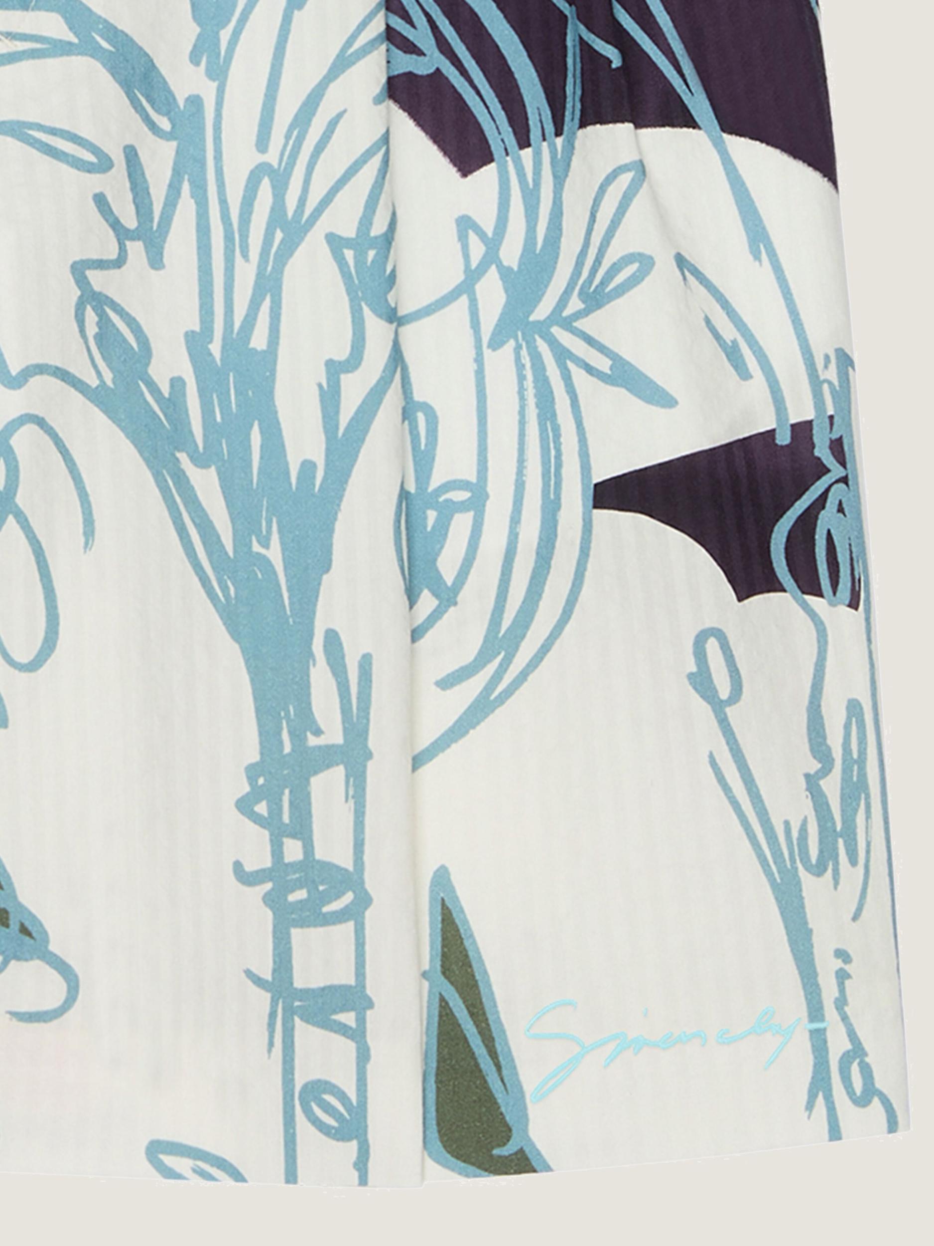 Printed bermuda shorts in seersucker cotton Product Image