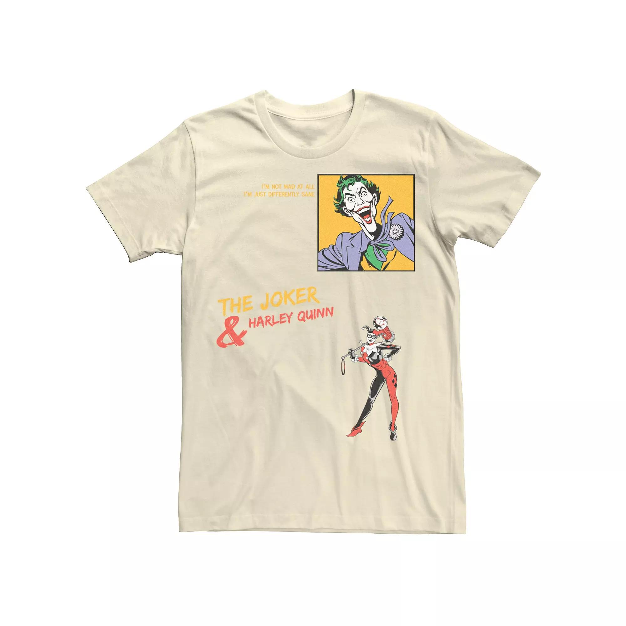 Men's Batman The Joker And Harley Quinn Retro Tee, Size: 3XL, Natural Product Image