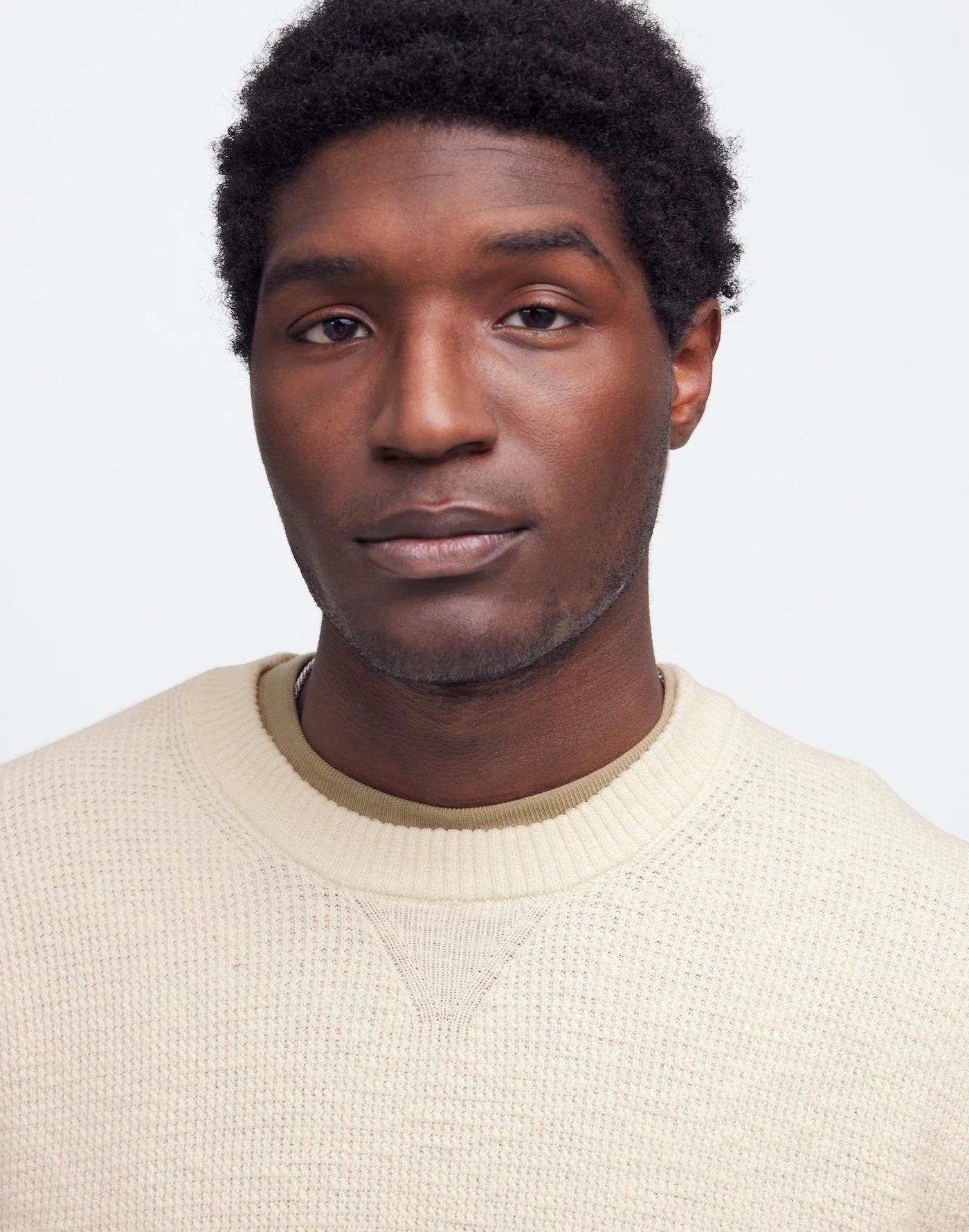 Waffle-Knit Crewneck Sweater Product Image