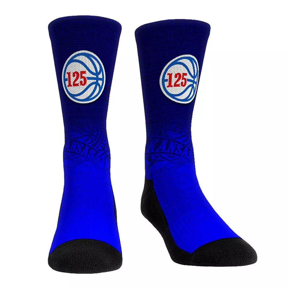 Youth Rock Em Socks Kansas Jayhawks 125th Season Lines Basketball Crew Socks, Kids Unisex,  Product Image