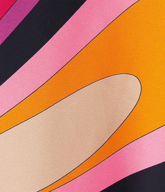 Trina Turk Woven Satin Georgette Abstract Print Square Neck Flare Sleeve Torie Coordinating Top Product Image