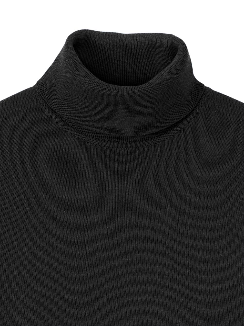 Supima Cotton Turtleneck - Black Product Image
