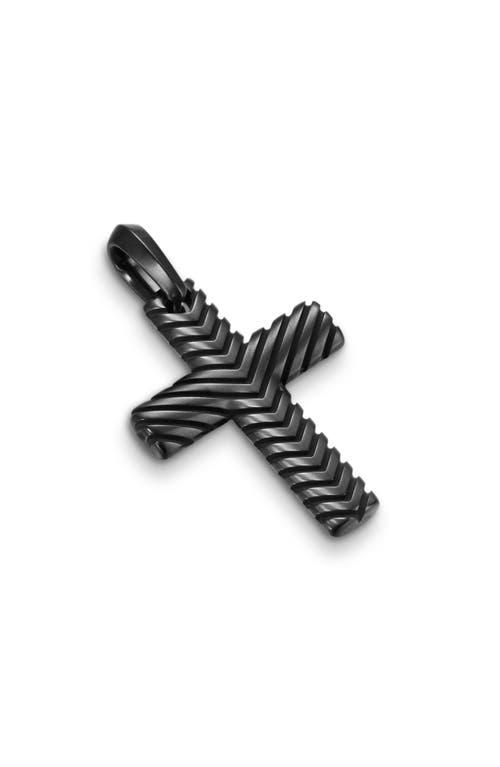 Mens Chevron Cross Pendant Titanium, 36MM Product Image