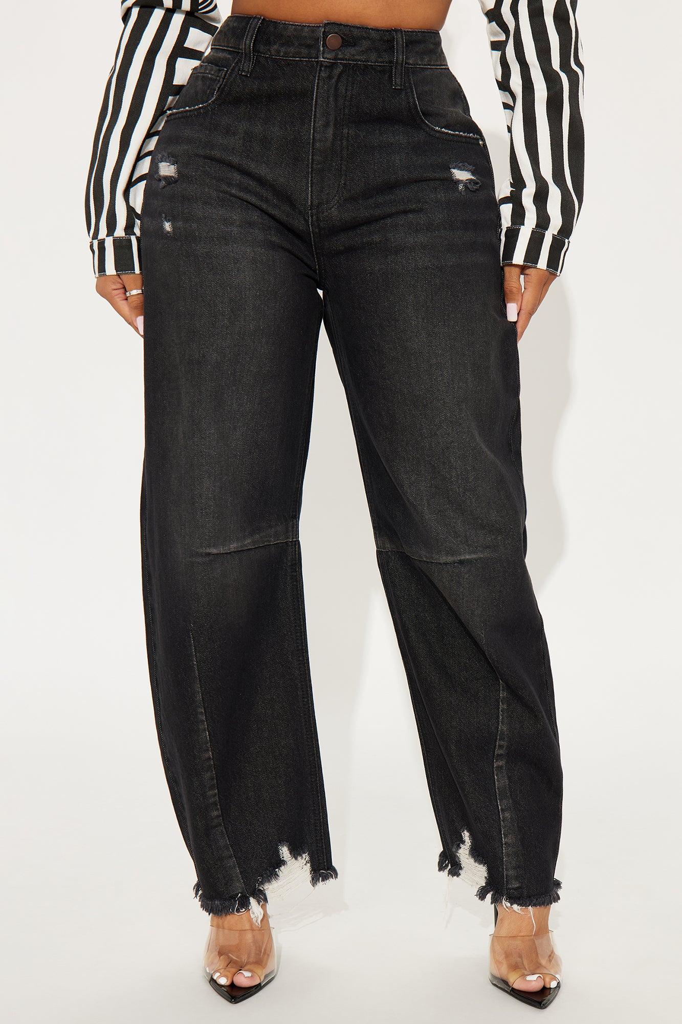 Charlene Non Stretch Taper Leg Jeans - Black Wash Product Image