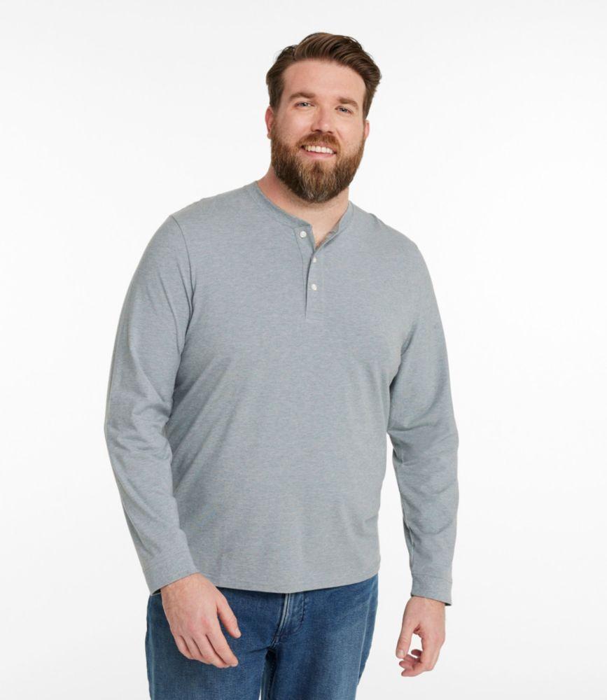 Men's Comfort Stretch Performance® Pima Tee, Long-Sleeve Henley Product Image