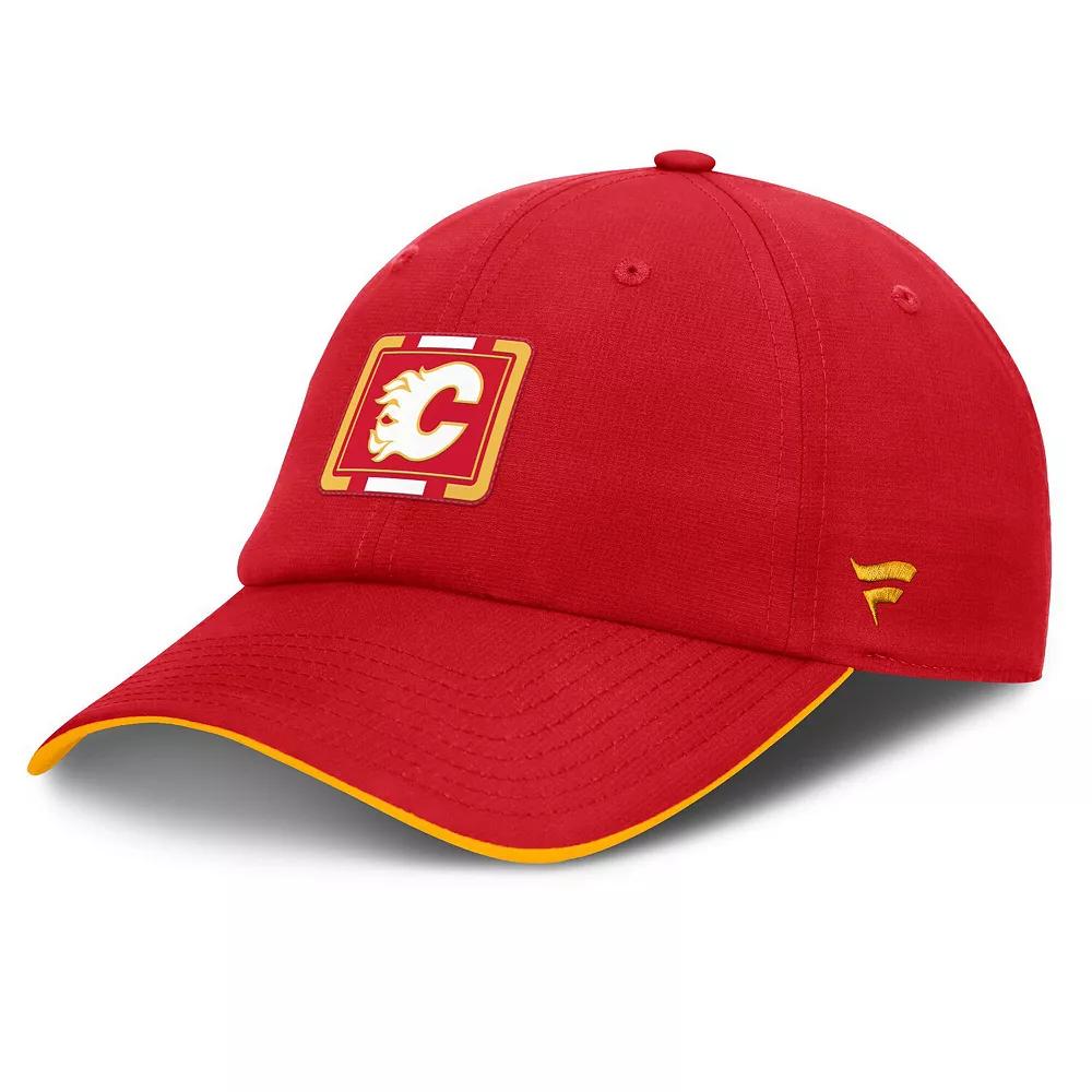 Men's Fanatics Red/Gold Calgary Flames Authentic Pro Ripstop Adjustable Hat, Flm Red Product Image