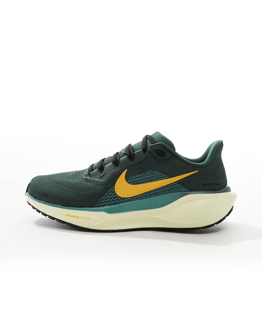 Nike Running Air Zoom Pegasus 41 sneakers in green and yellow Product Image