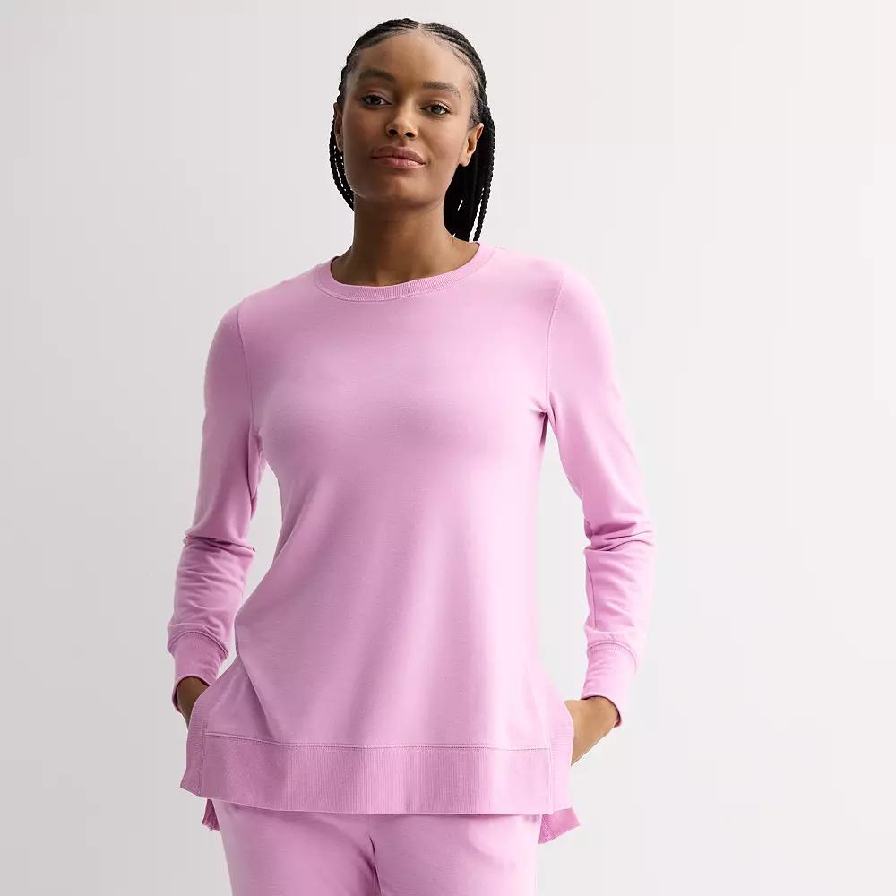 Women's Tek Gear French Terry Rib Tunic, Size: XS, Purple Macaroon Product Image