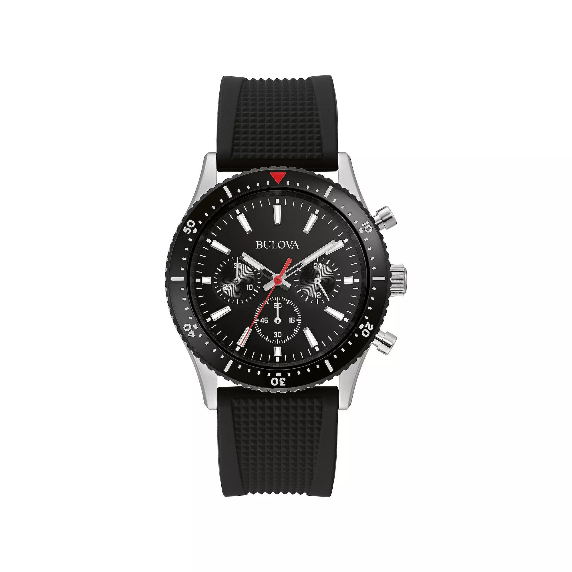 Bulova Men's Sport Stainless Steel Ion-Plated Black Chronograph Watch - 98A267,  Product Image