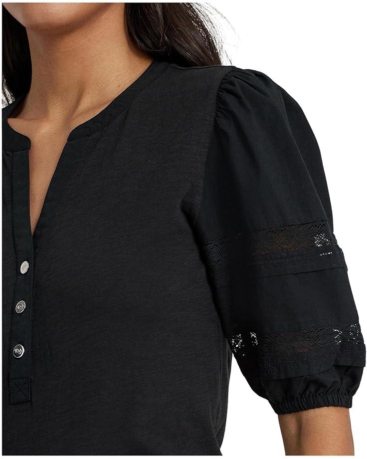 Geo-Print Stretch Cotton Boatneck Tee Product Image