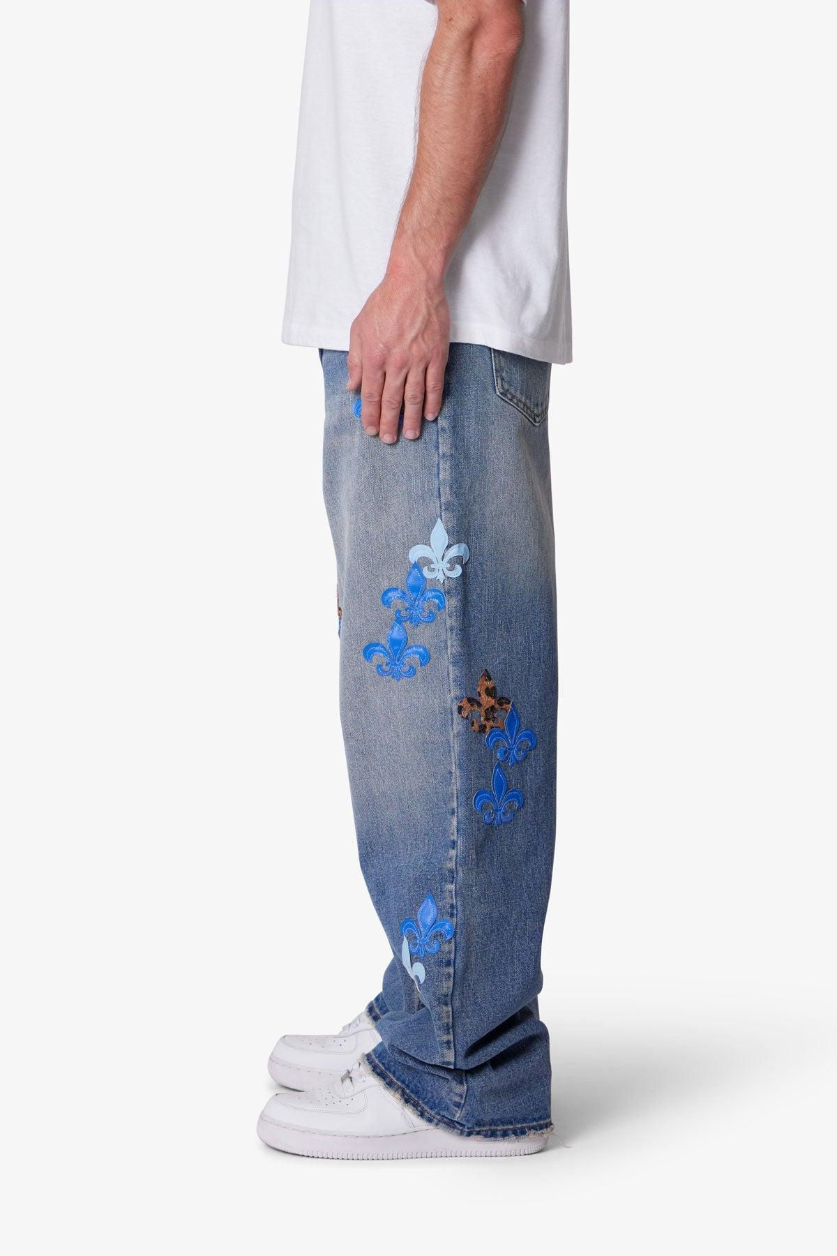 Ultra Baggy Fleur Denim - Blue Product Image