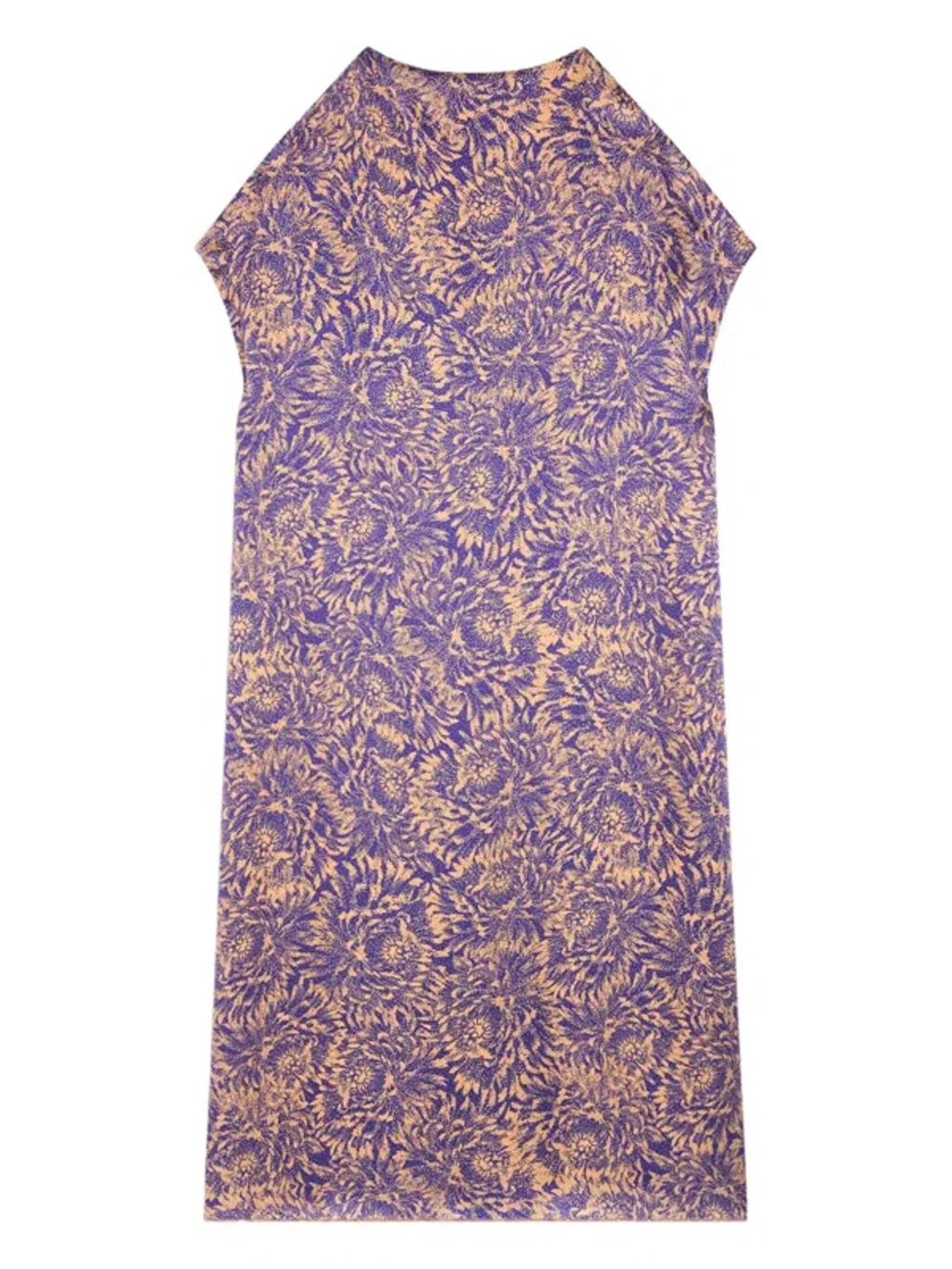 DRIES VAN NOTEN Womens Peach Diria Printed Silk Midi Dress In Orange Product Image