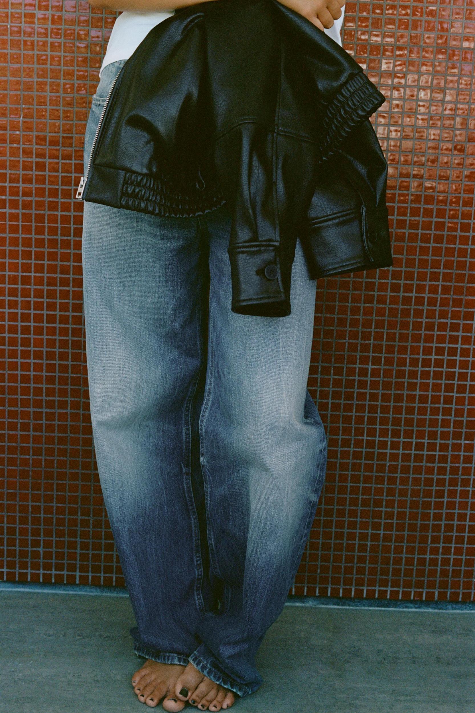 FAUX LEATHER BOMBER JACKET Product Image