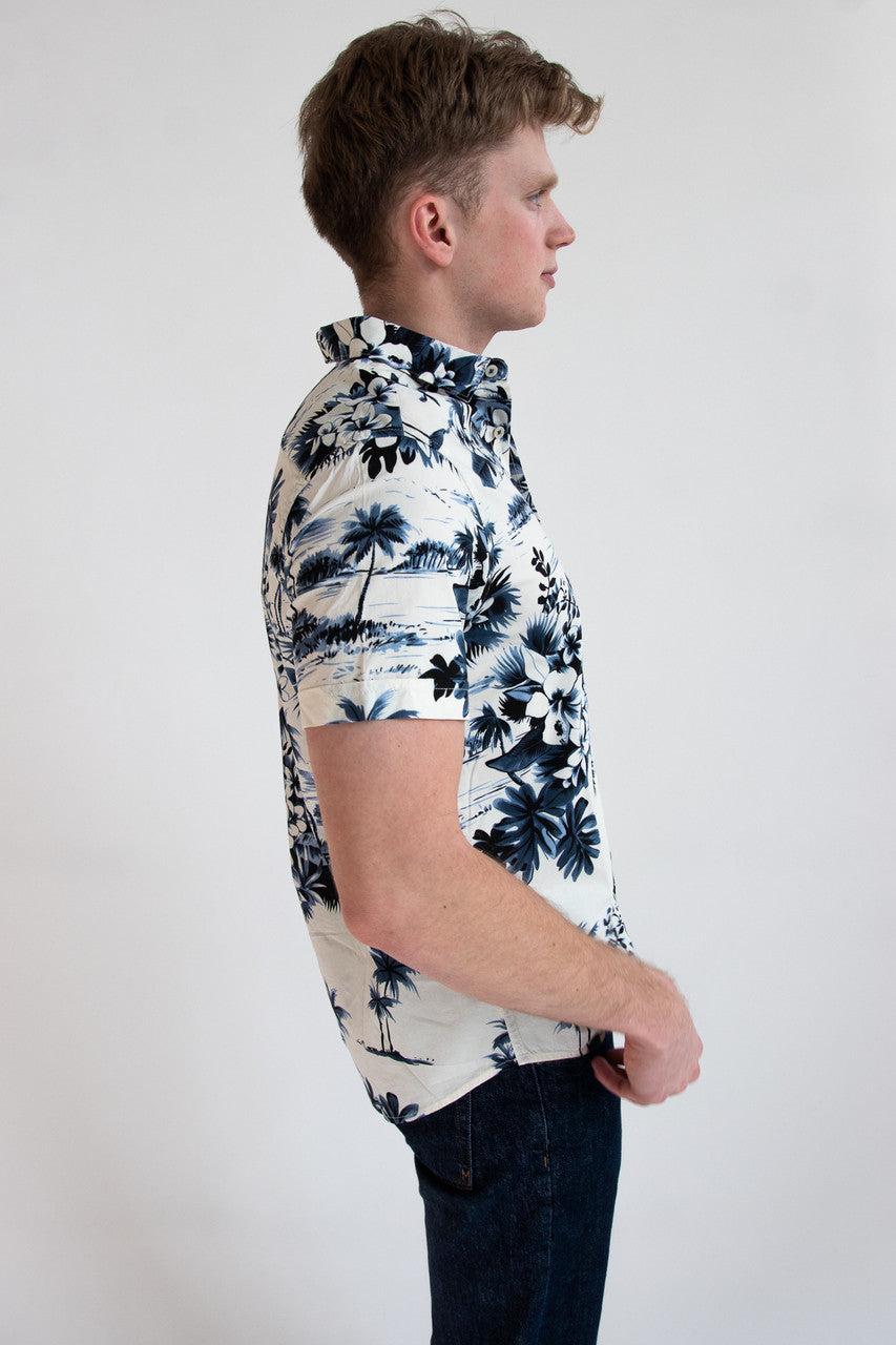Navy Ink Hawaiian Shirt Product Image