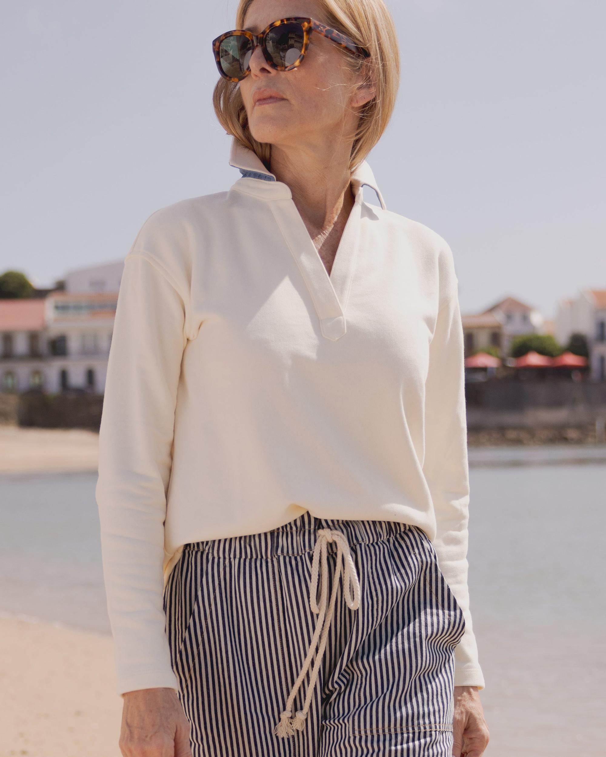 Inlet Pullover in Cream Loopback Terry Product Image