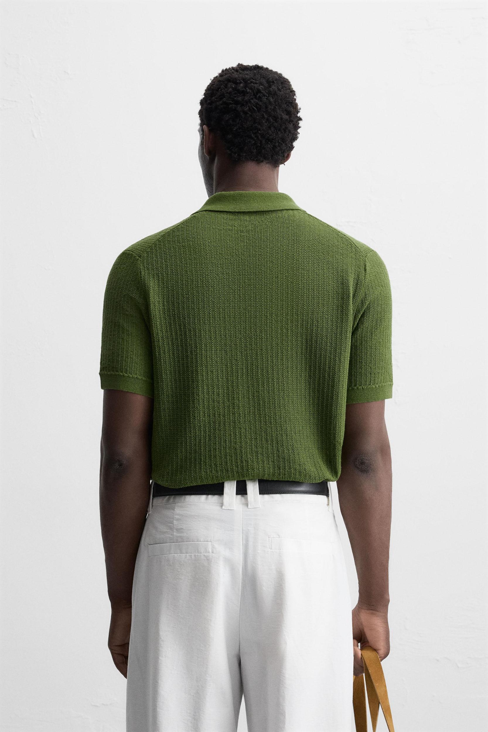 TEXTURED KNIT POLO SHIRT Product Image