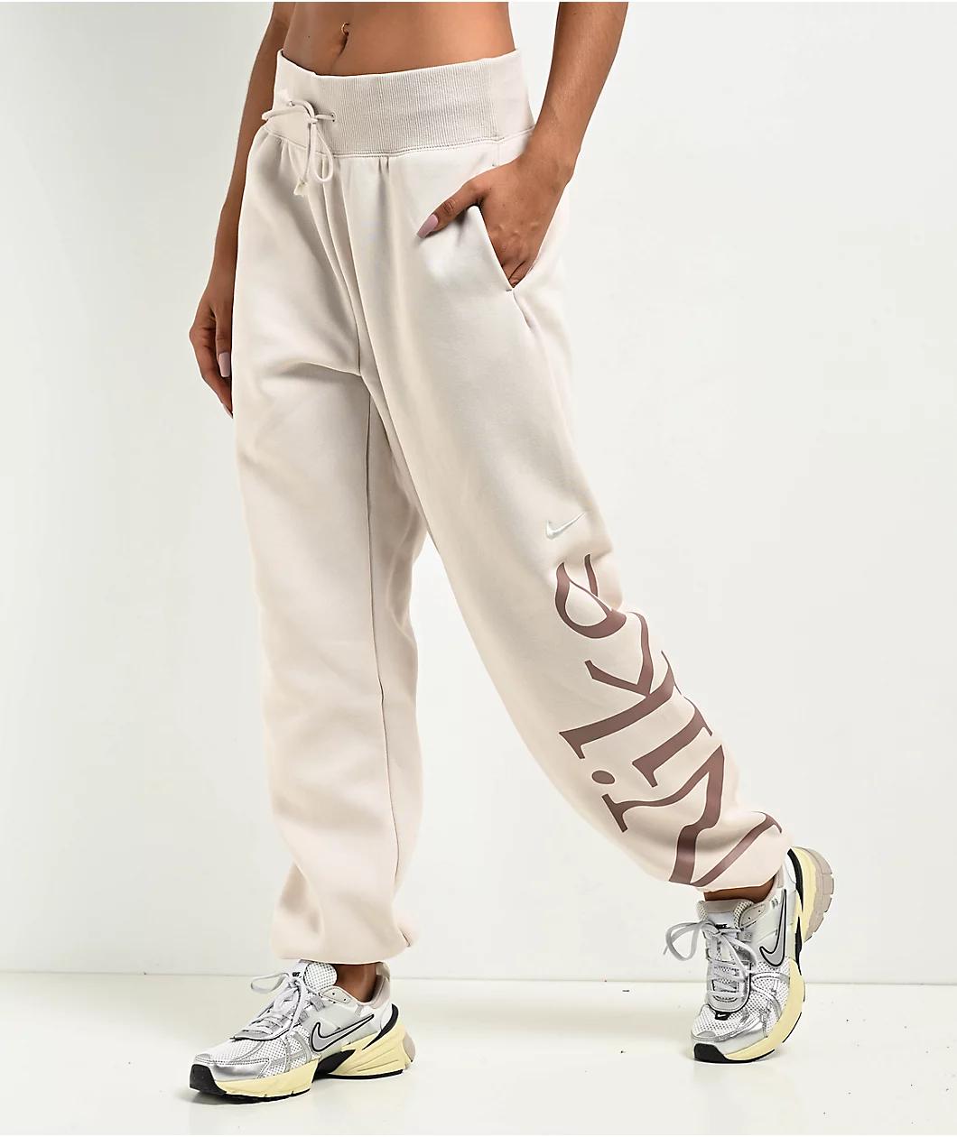 Nike Sportswear Phoenix Fleece Oversize Logo Light Orewood Brown Sweatpants Product Image