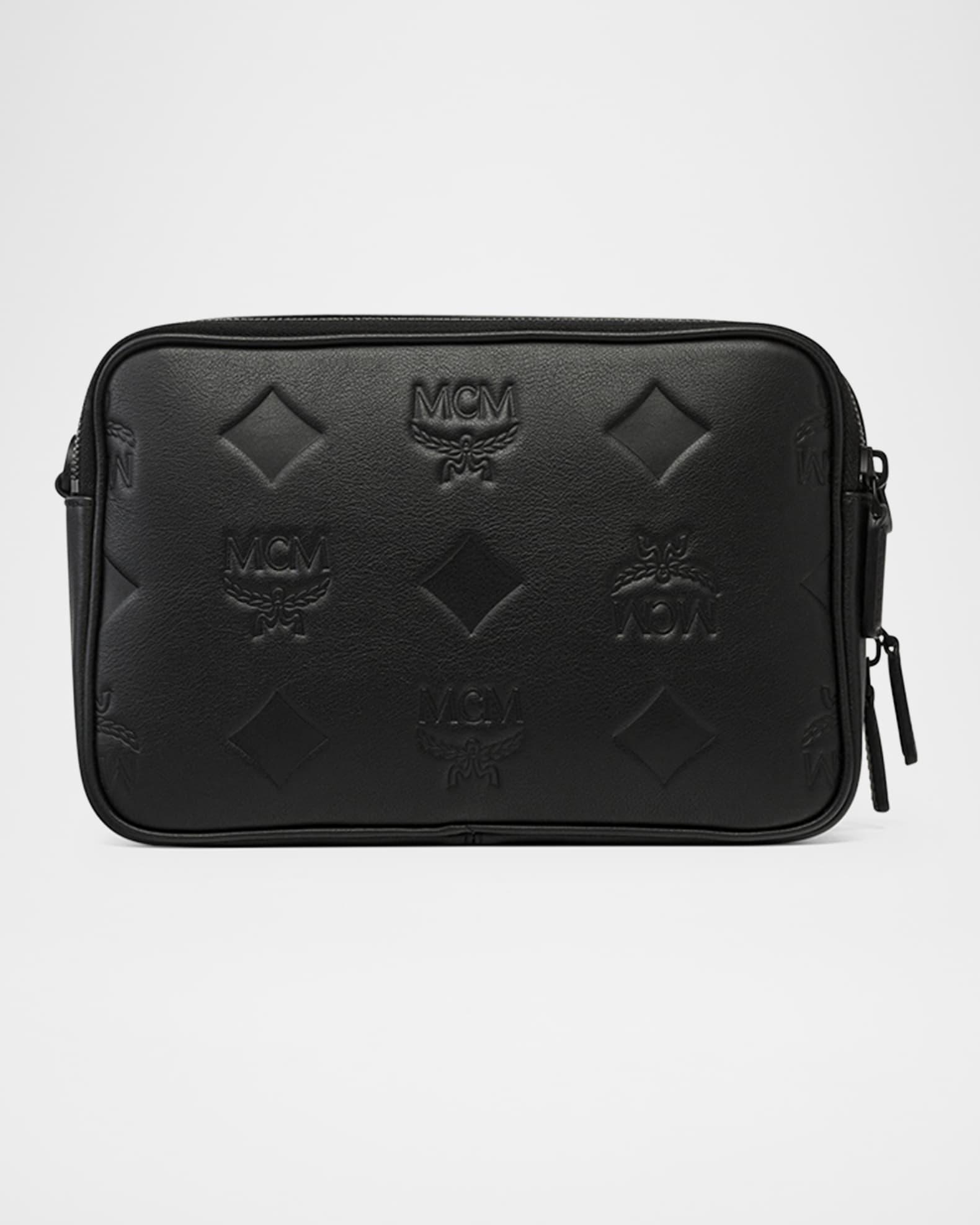 Men's Small Embossed Leather Crossbody Bag Product Image