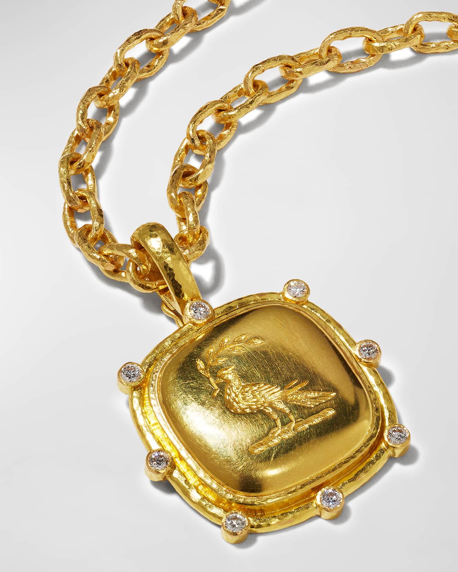 19K Gold Dove with Branch Pendant Product Image