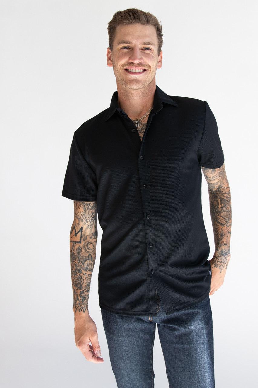 Heavyweight Knit Button Up Shirt Product Image