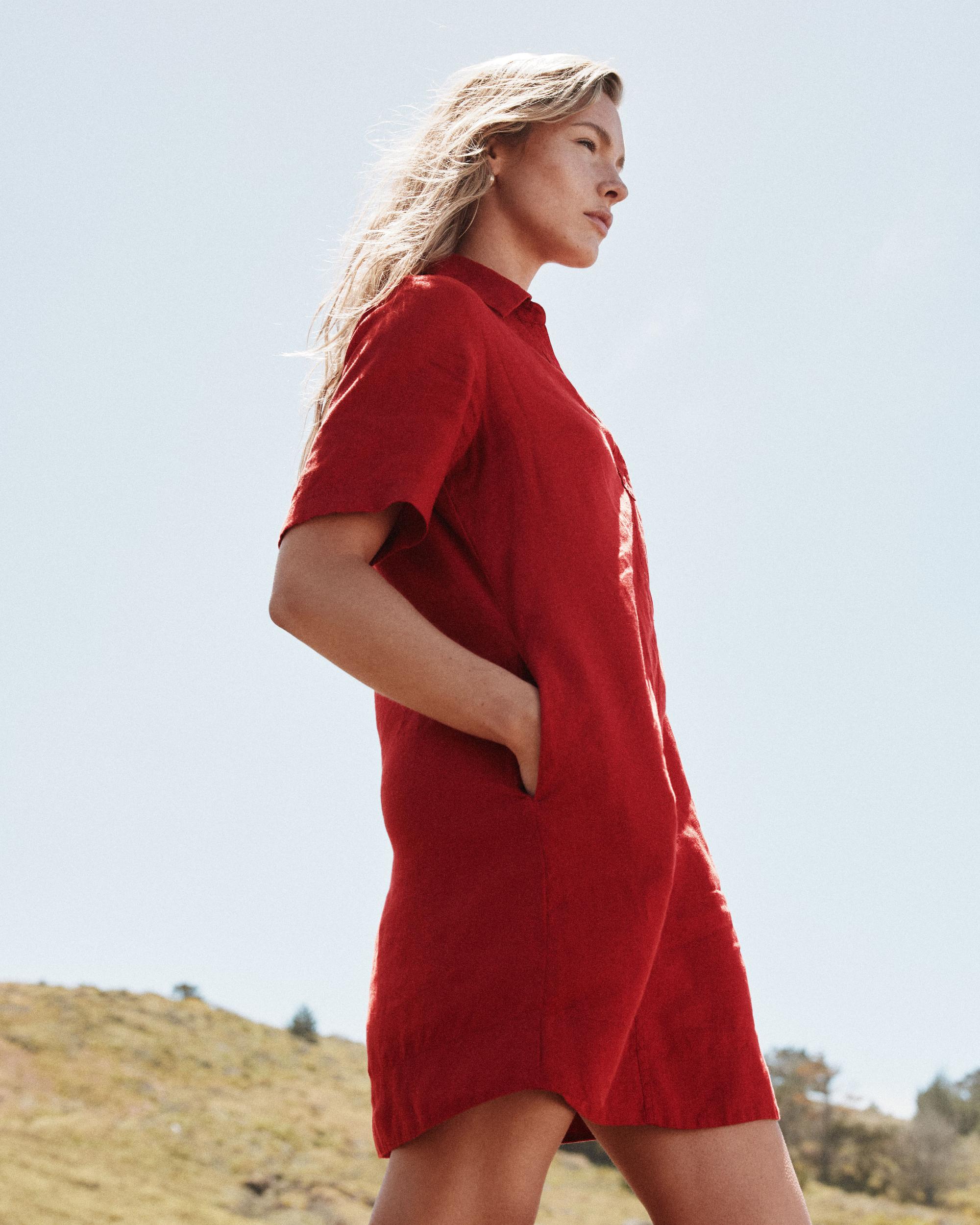 Quince | Women's 100% European Linen Popover Mini Dress Product Image