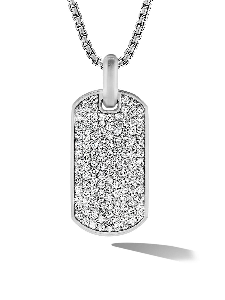 Mens Chevron Tag in Sterling Silver Product Image