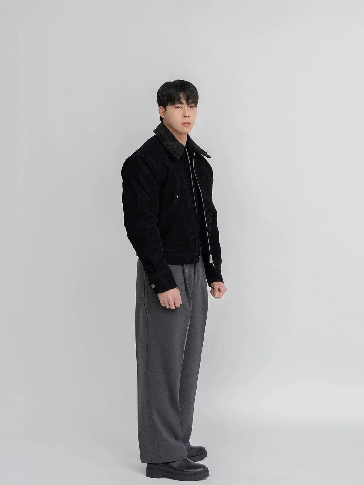 RT No. 12329 PLEATED FOLDED STRAIGHT CASUAL PANTS Product Image