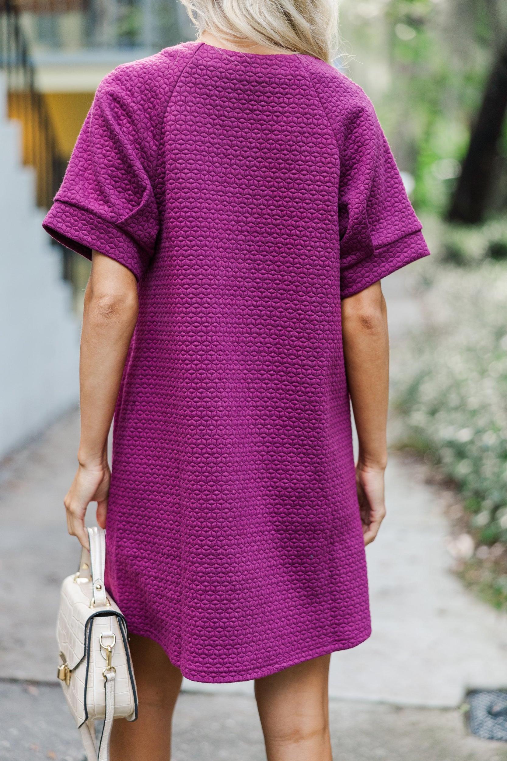 Feel This Way Plum Purple Textured Dress Female Product Image