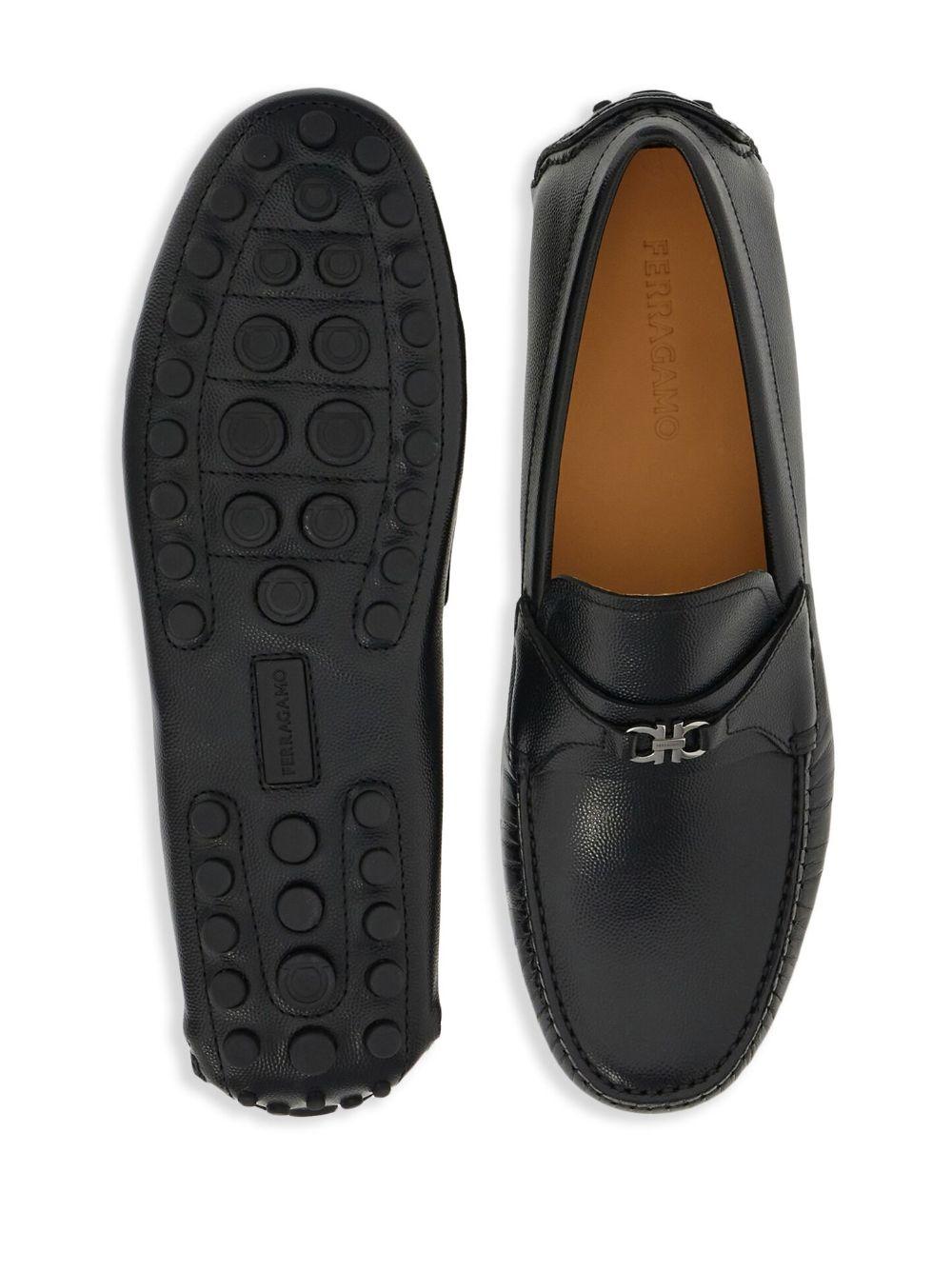 Gancini-buckle leather loafers  Product Image