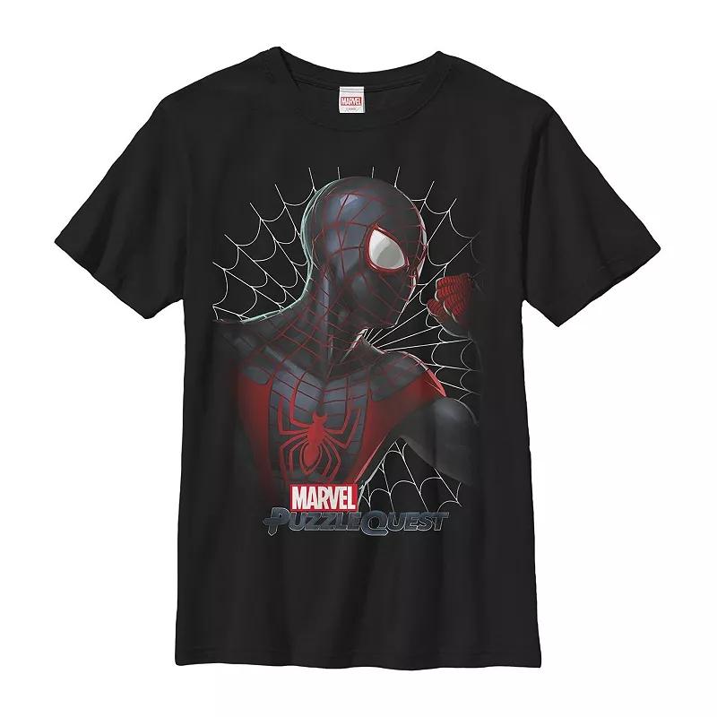 Men's Marvel Puzzle Quest Spider-Man Short Sleeve Graphic Tee,  Product Image