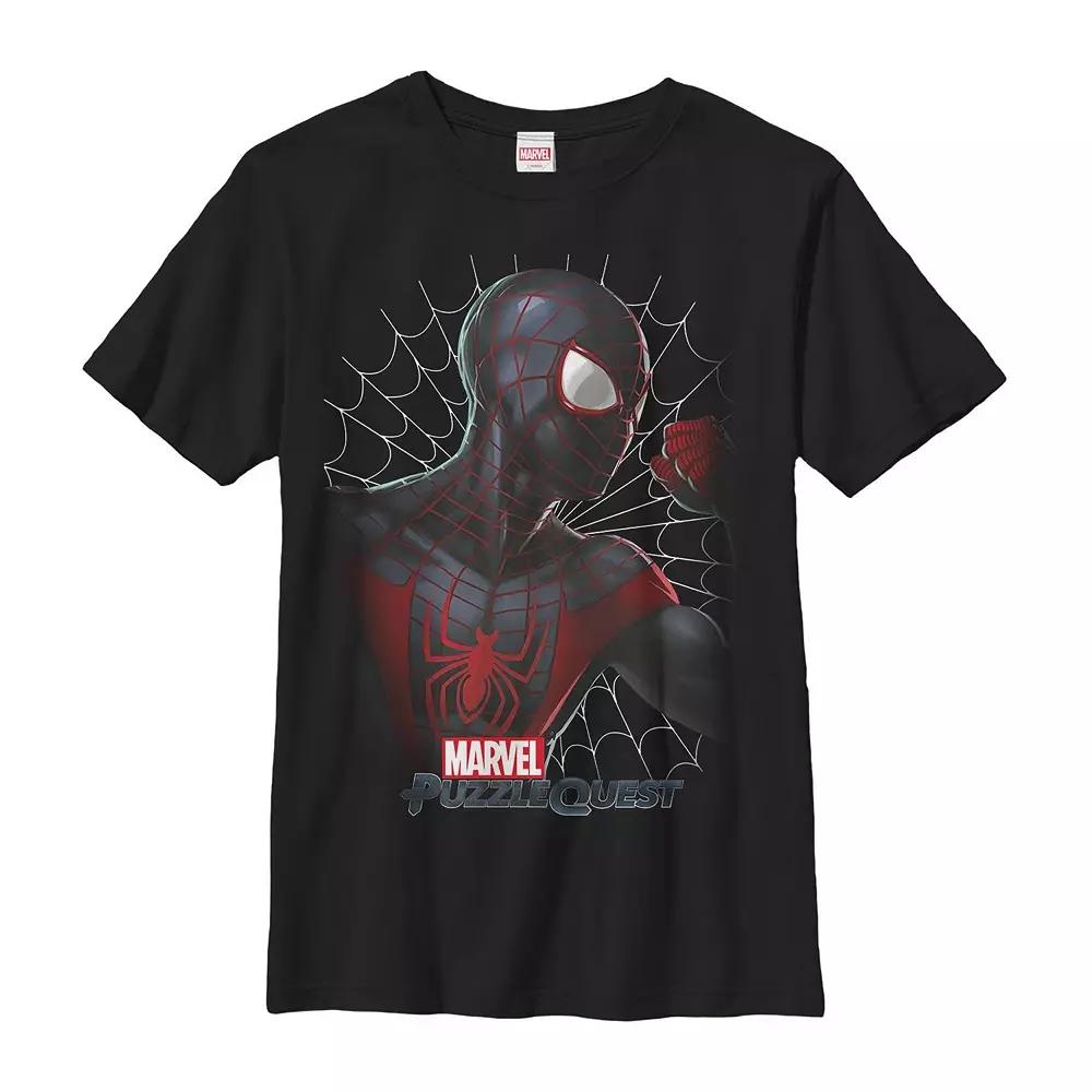 Men's Marvel Puzzle Quest Spider-Man Short Sleeve Graphic Tee,  Product Image