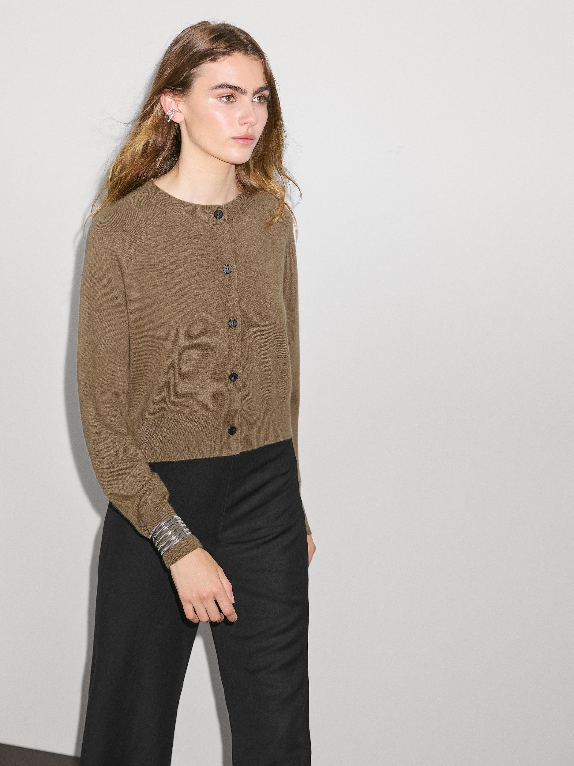 100% cashmere long sleeve cardigan Product Image
