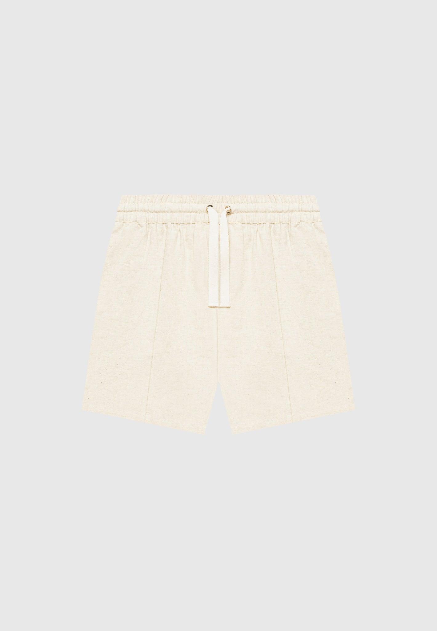 Linen Pintuck Shorts - Natural Male Product Image
