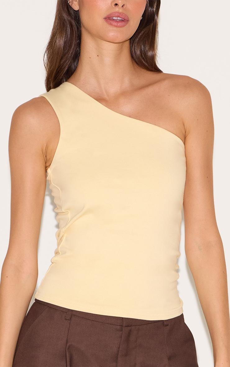 Almond Sleeveless One Shoulder Top Product Image