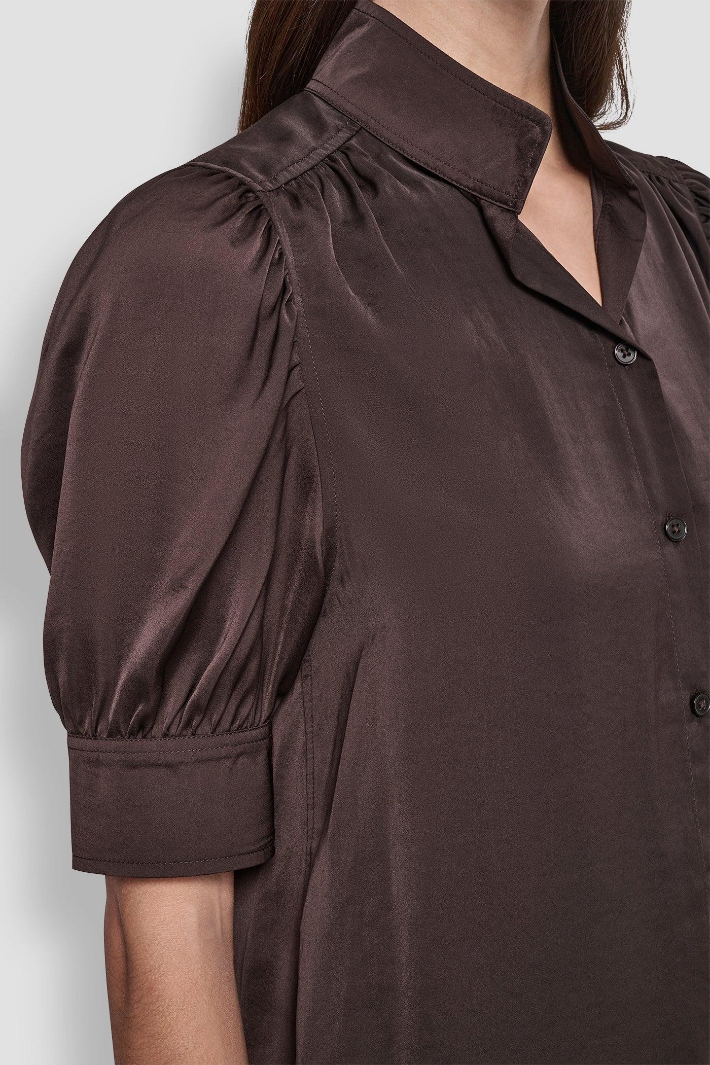 PUFF SLEEVE SHIRT WITH STAND COLLAR Product Image