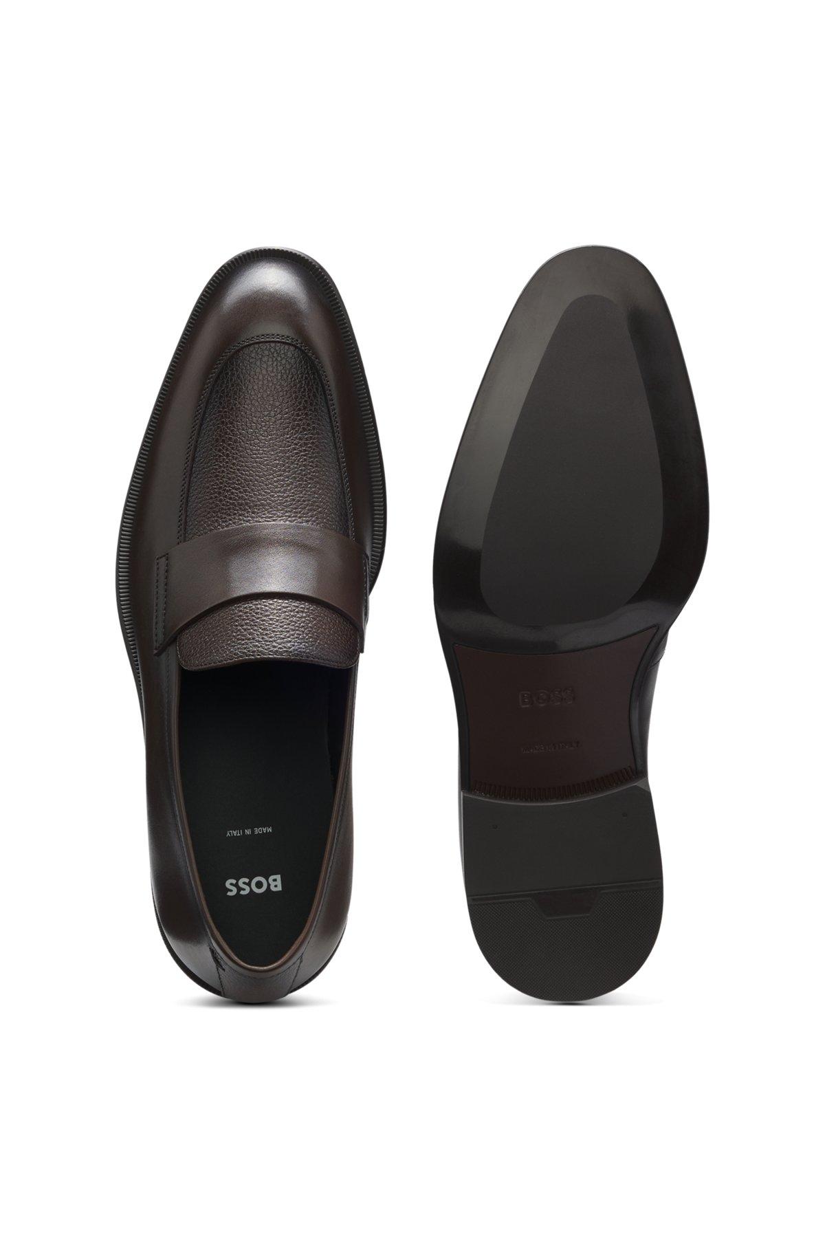 Leather loafers with plain penny trim Product Image