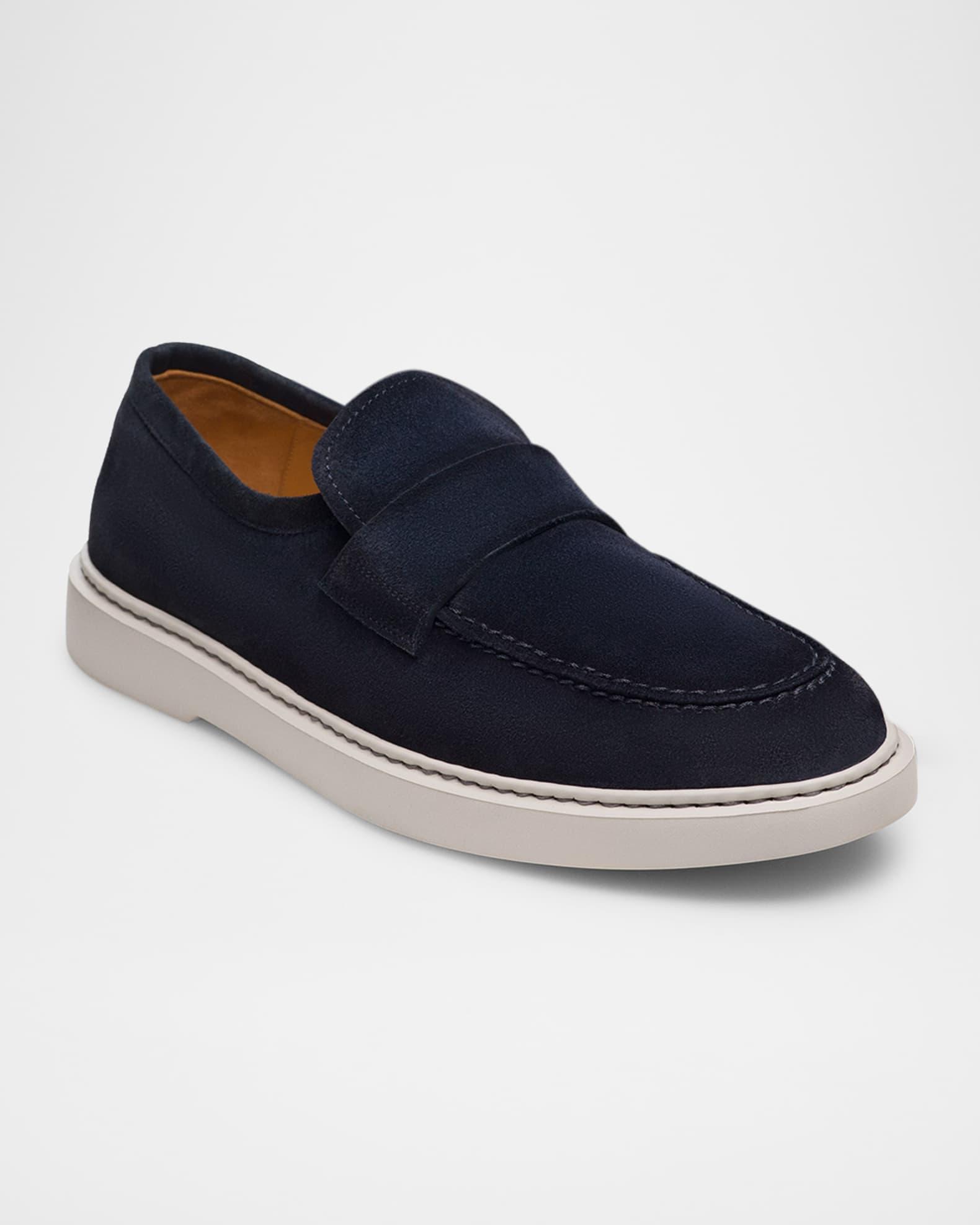 Men's Bandera Suede Rubber-Sole Penny Loafers Product Image