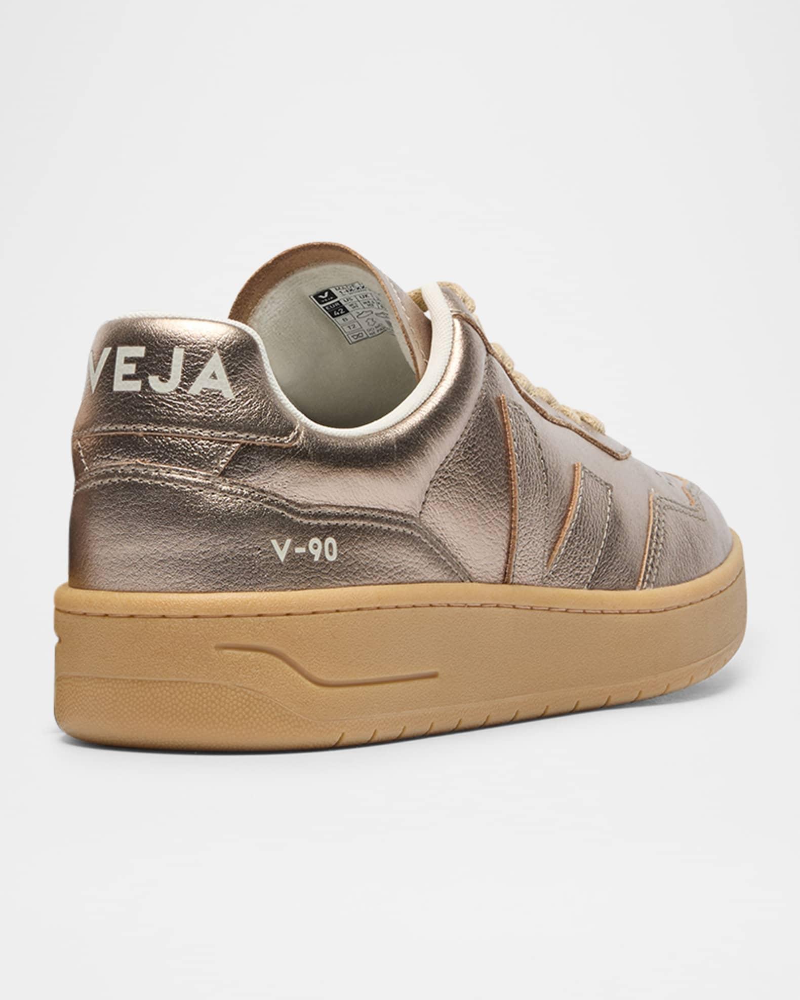 V-90 Metallic Leather Low-Top Sneakers Product Image