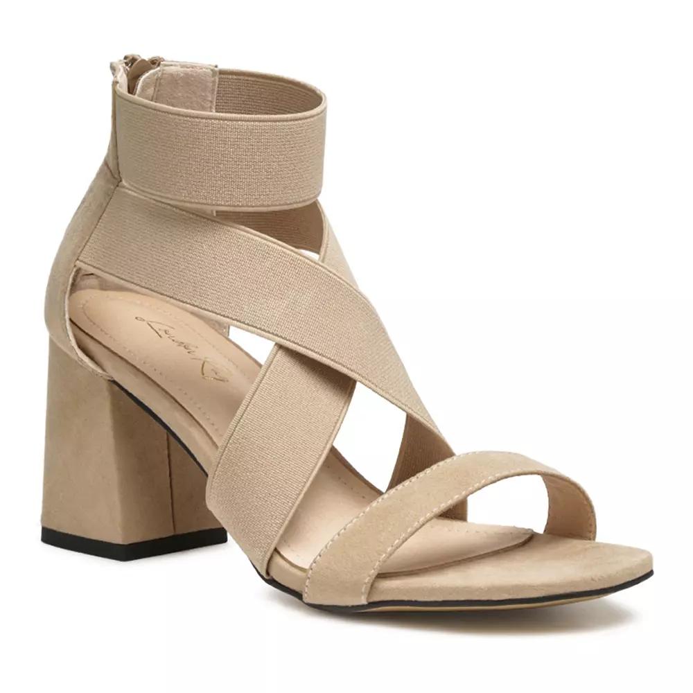 London Rag Benicia Women's Block Heel Sandals, Size: 6, Beige Product Image