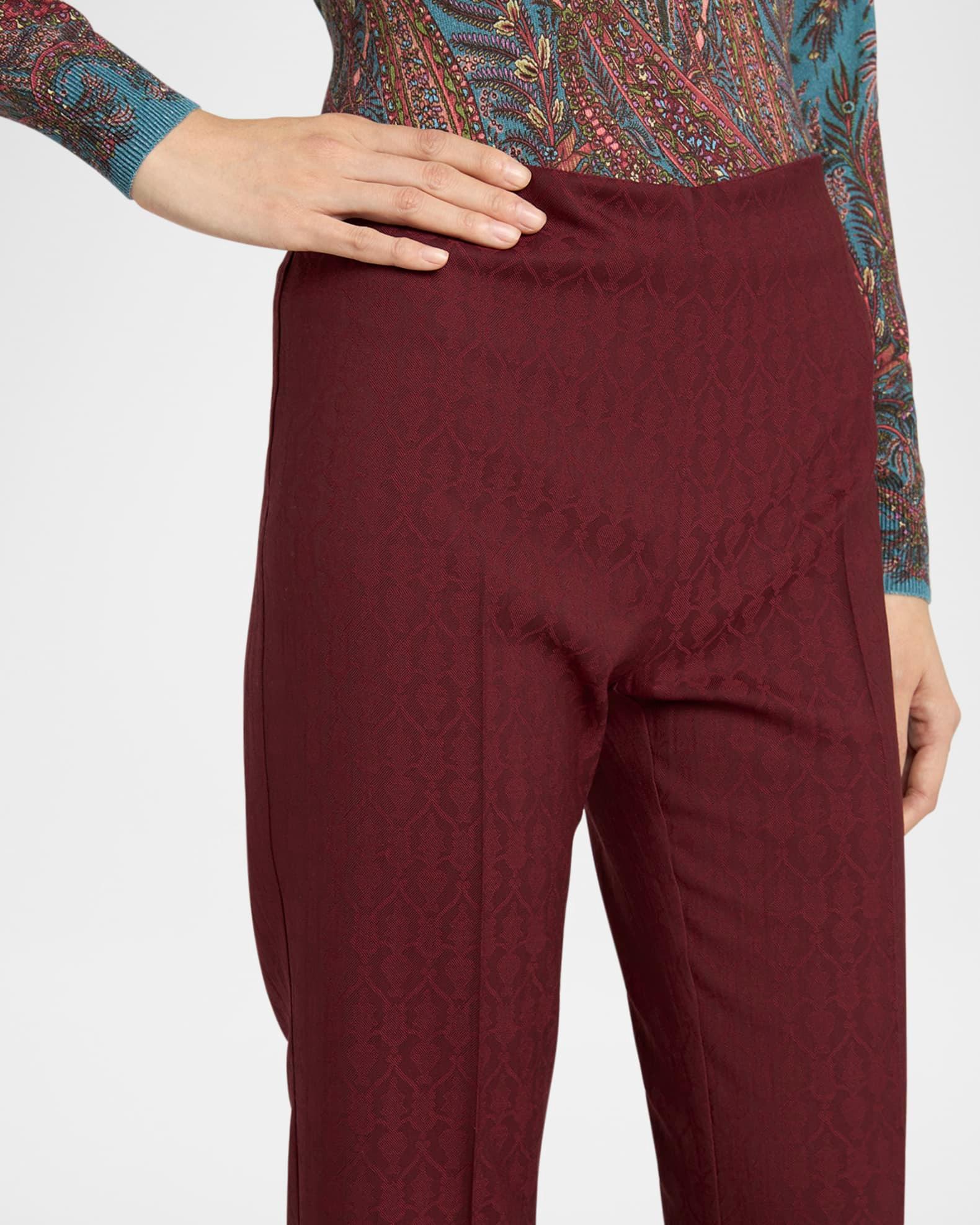 Jacquard Straight-Leg Ankle Trousers Product Image