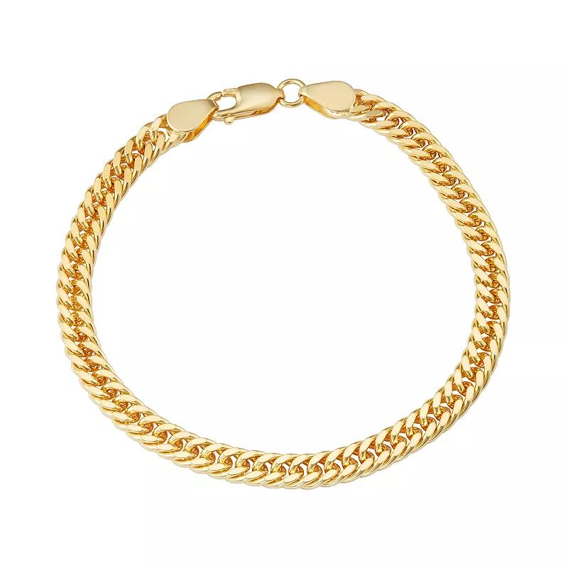 Jordan Blue Men's Sterling Silver Curb Chain Bracelet, Size: 8.5", 14k Gold Product Image