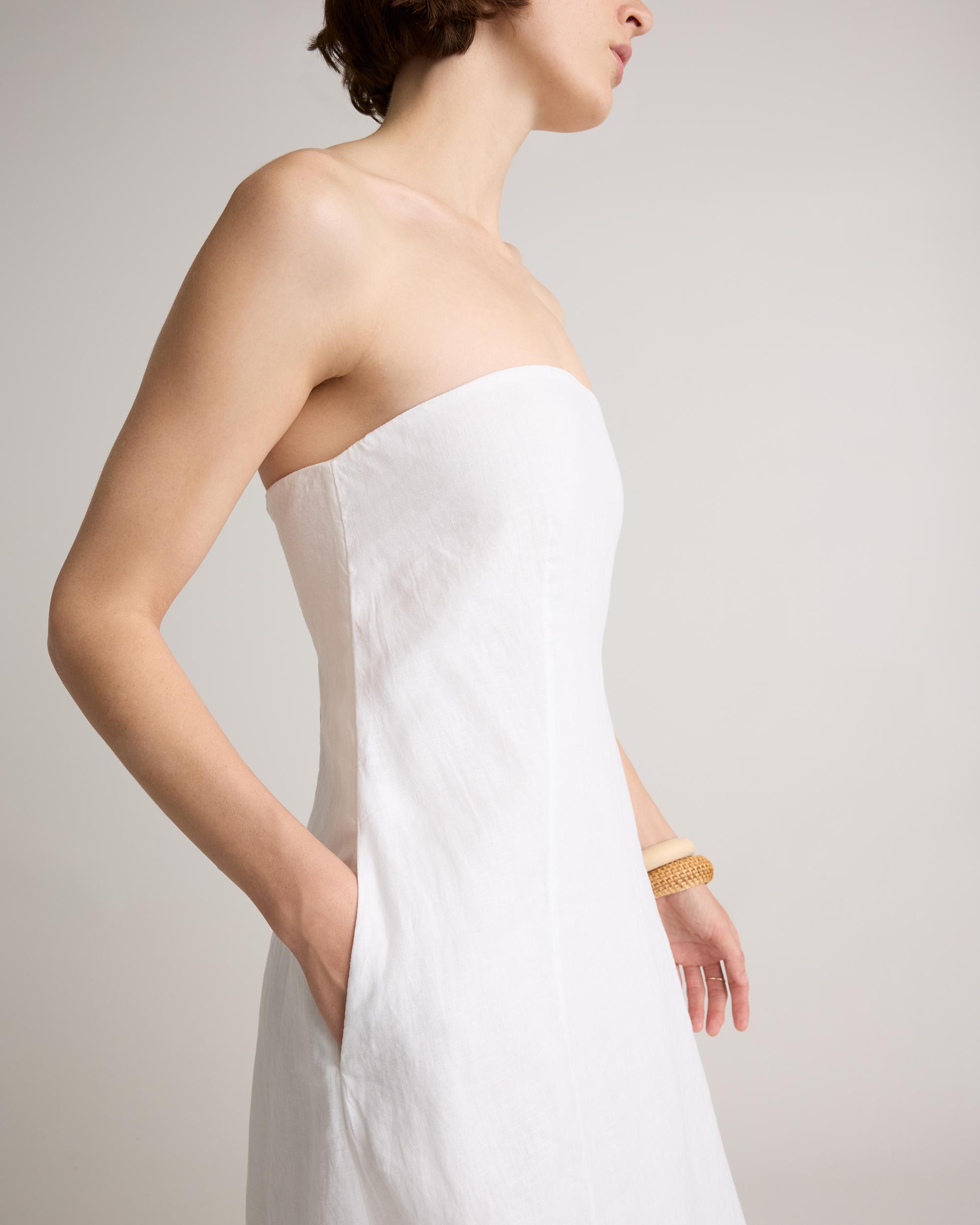 Quince | Women's 100% European Linen Strapless Maxi Dress Product Image