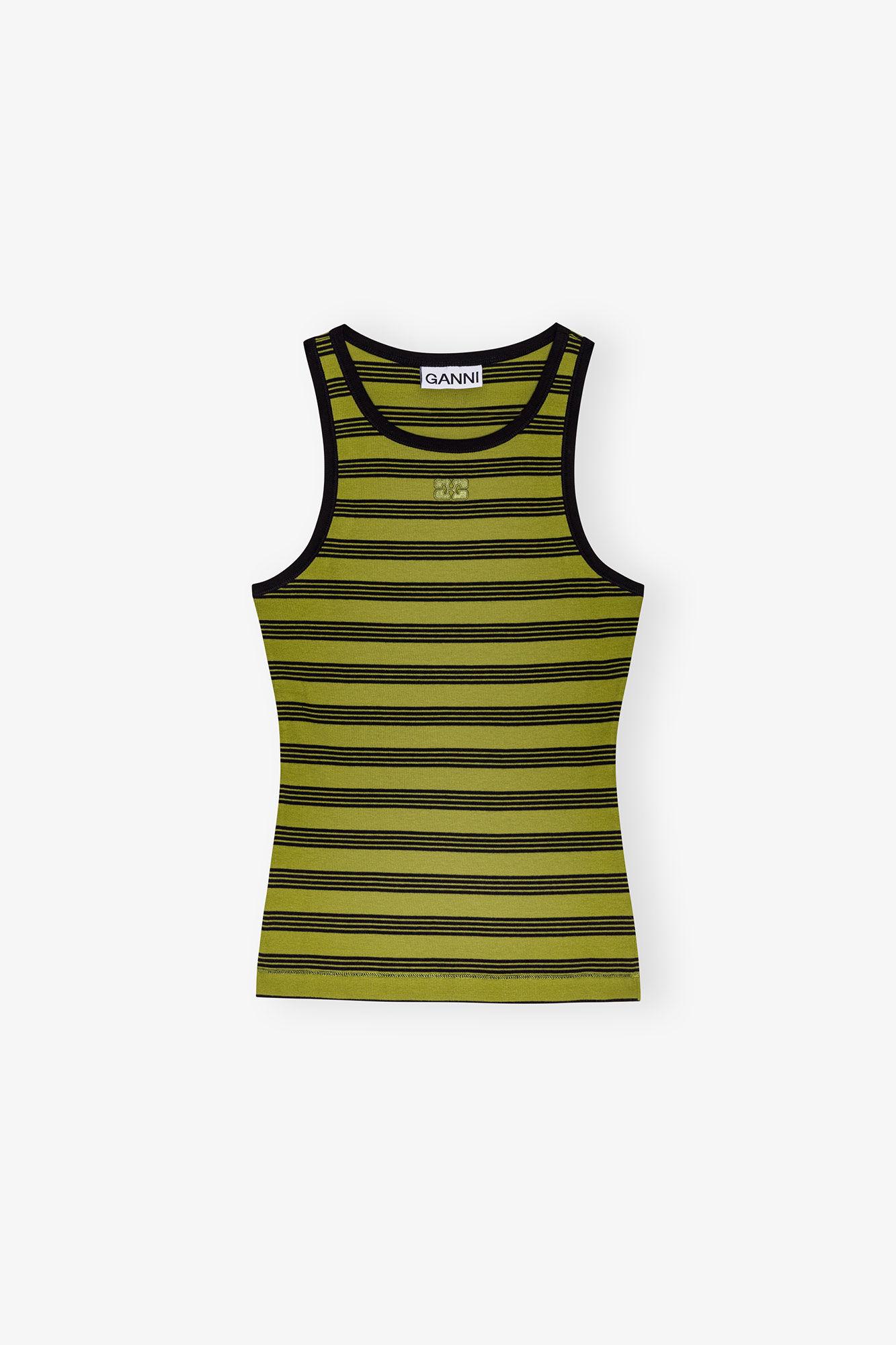 Striped Soft Cotton Rib Tank Top Product Image
