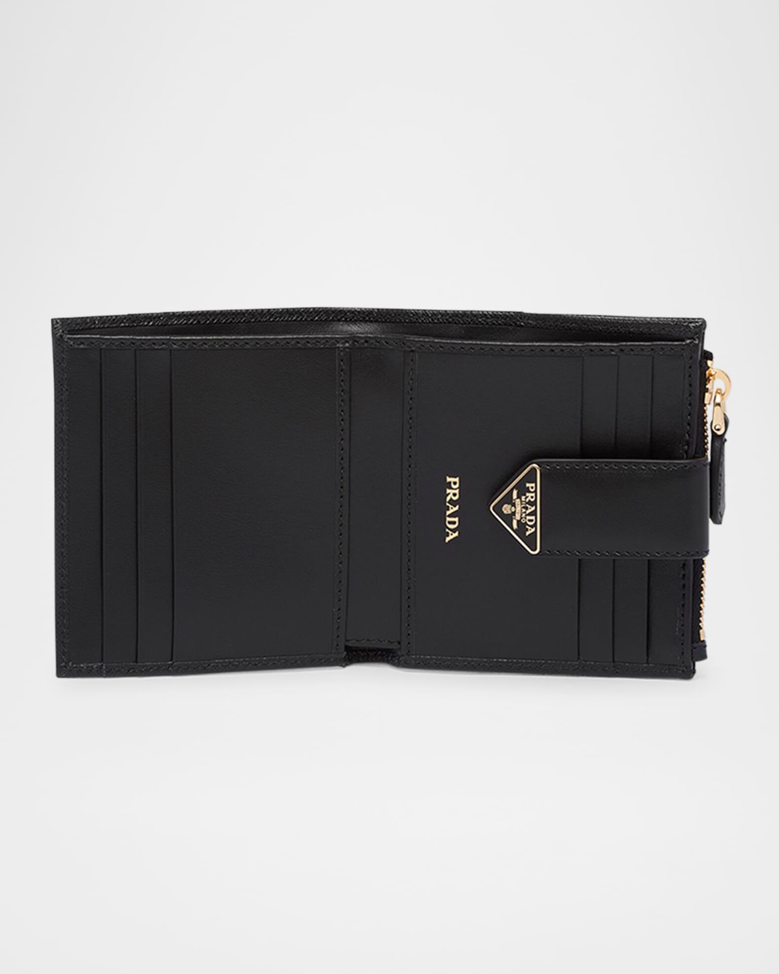 Small Saffiano and Smooth Leather Bifold Wallet Product Image